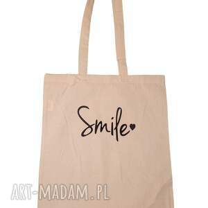 torba bawełniana smile, shopperka na ramię, zakupy