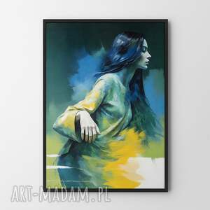 plakat kobieta abstrakcja kolorowa - format A4 salonu