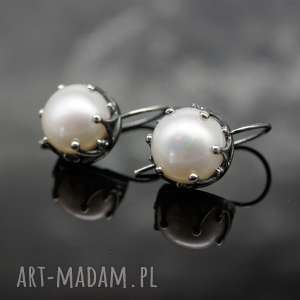 srebrne kolczyki z perłami - romantic 2