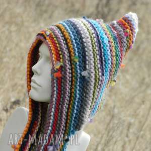 handmade czapki czapa etno elf 100% wełna