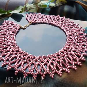 Krywulka Różowa Perłowa 0055, naszyjnik - koralikow