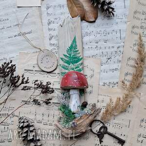 Leśny wieszak z muchomorkiem no 3, drewna, na klucze