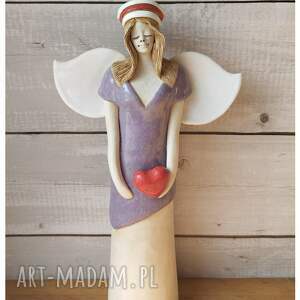 pielęgniarka z sercem ceramika anioł, położna