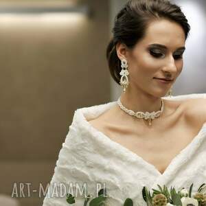 GOfashion, Komin ślubny ivory - etola, bolerko na suknie, narzutka, do sukni peleryna