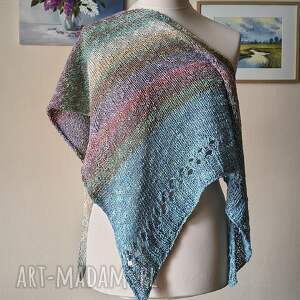 RĘCZNIE NA DRUTACH - Nad wodą - uniwersalna chusta z lnem i wełenką