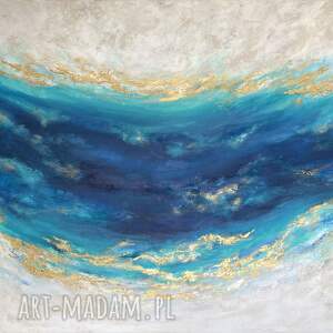 abstrakcyjny obraz ręcznie malowany - maldives 80x120cm, obrazy abstrakcyjne