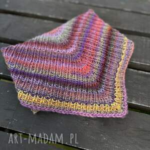 Kolorowa chustka Selma z wełny merino, trójkątna chusta