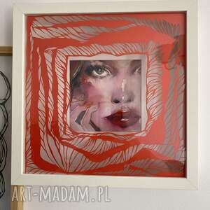 Elle, wyjątkowa warstwowa dekoracja ścienna, wycinanka i akwarelowy