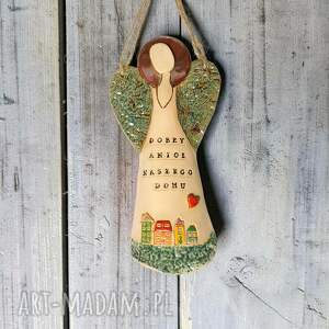 Anioł ceramiczny Dobry Anioł Domu - duża dekoracja handmade
