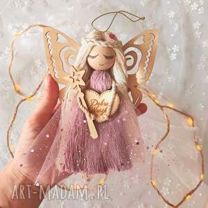 makramowy aniołek dobra wróżka na prezent makramowa laleczka