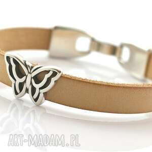 ręcznie robione bransoletka z rzemieni joyee butterfly nude