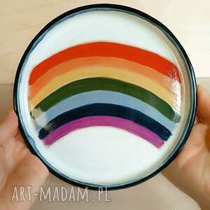 handmade ceramika talerz z tęczą #pride
