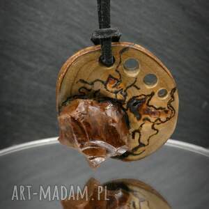 ręcznie rzeźbiony wisiorek - obsydian mahoniowy biżuteria z duszą natury