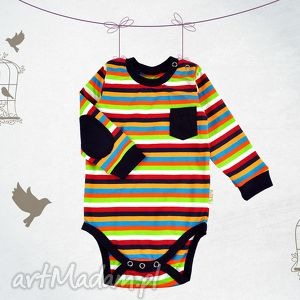 handmade elastyczne kolorowe body niemowlęce tęcza
