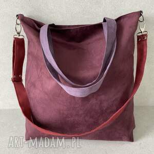 Torba hobo XXL na ramię - oberżyna, wrzos, bordo