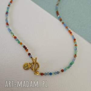 Kolorowy, miks agatów, naszyjnik, agat, kolor, jesień