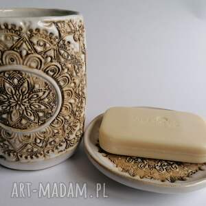 handmade ceramika orientalny komplet łazienkowy