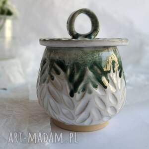 handmade ceramika pojemnik ceramiczny zielony