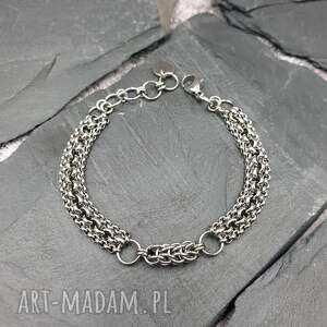 bransoletka chainmaille - łańcuchy stal szlachetna