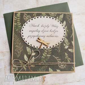 kartka z życzeniami las, ślub ślubna leśna