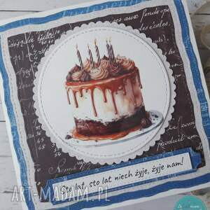 kartka urodzinowa z tortem mężczyzny