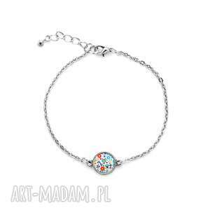 bransoletka mini z grafiką kaszubskie, folk, motyw ludowy kolorowanka kwiaty