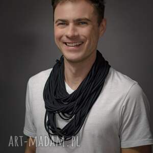 naszyjnik dzianinowy - czarny unisex oryginalny, szalik, apaszka