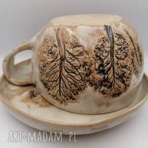 handmade ceramika komplet "spacer po lesie" 3