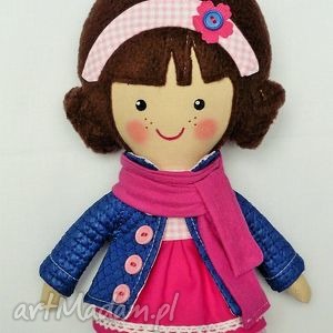 handmade lalki malowana lala rebeka z szalikiem