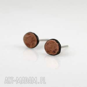 gwoździki - miedziane kolczyki sztyfty 2502 02, minimalistyczna