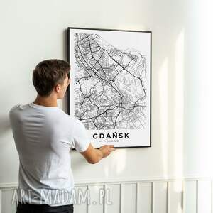 plakat mapa gdańsk - format 40x50 cm do domu
