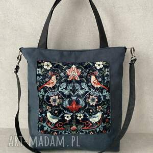 Torba na ramię XXL z ptaszkami, print, ornament