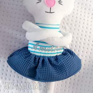 handmade dla dziecka duża przytulanka kotek kot z imieniem dziecka prezent 65cm