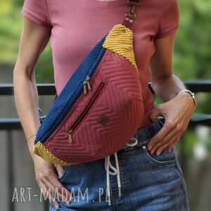 Prezent kolorowa welurowa nerka XXL, mini plecak, nerkoplecak