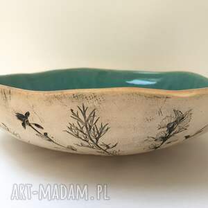 handmade ceramika miska z polnymi roślinami