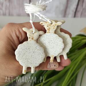 fingersart 3 ceramicznych owieczki - ozdoby wielkanocne prezent wielkanocny