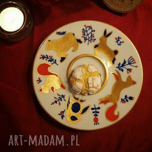 zimowa filiżanka ze spodkiem scandi, prezent dla nastolatki, upominek