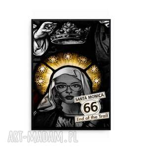 plakaty grafika w ramie santa monica, surrealizm, surrealistyczna, route 66
