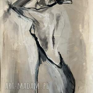 dom lady beige, kobieta szkic, obrazy do salonu, duży obraz