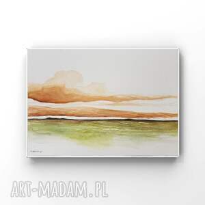 Pejzaż - akwarela formatu 18/25 cm Paulina Lebida (Rembrandt) - sygnowana, bez oprawy
