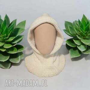 100 alpaka dwuwarstwowa kominiarka, balaklawa, komin z kapturem handmade - wełna naturalna, balaclava, slow fashion