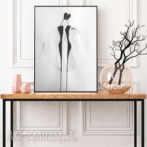 abstrakcja czarno-biała, nowoczesny obraz do salonu minimalizm, plakat
