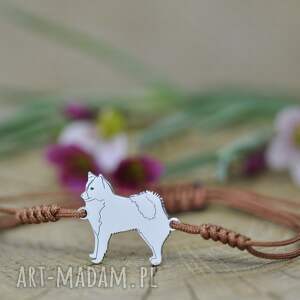 łajka jakucka - bransoletka z psem, srebro 925, pies, psiamama, psiary