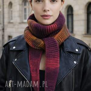 Ręcznie robiony duży ciepły miękki szalik komin Sophie vegan