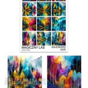 kalendarz 2026 magiczny las 15x21 cm, planner, las, prezent