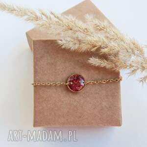 bransoletka z żywicy suszonymi kwiatami płatki róży, biżuteria boho, róże