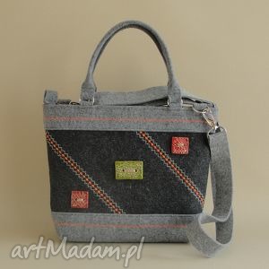 handmade na ramię torebka z ceramicznymi guzikami