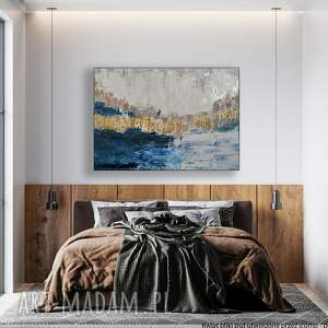 calm, wym 70x100 cm wielkoformatowy obraz na płótnie abstrakcyjny, sypialnia