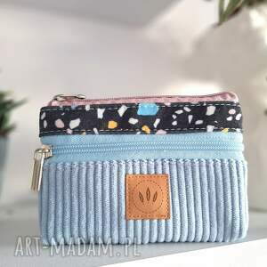 dwustronny sztruksowy portfel lastryko kolorowy portfelik, pomysł na prezent