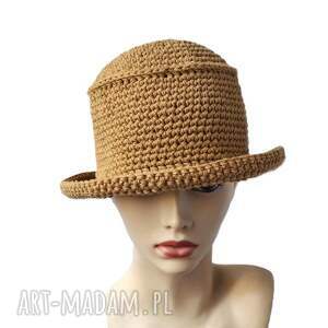 ręcznie zrobione kapelusze szydełkowy kapelusz typu cylinder z surowej bawełny